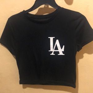 LA black crop top
